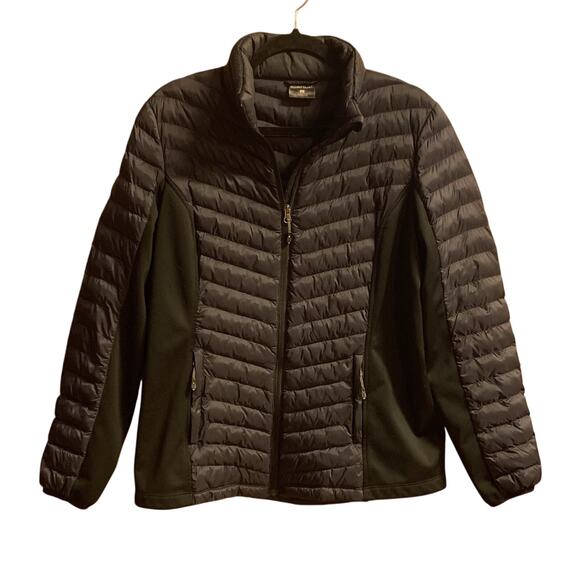 32 Degrees Heat Jacket Womens L Purple Down Full Zip Pockets & Black Side Panels - Picture 1 of 7